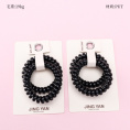 Small product photo - Boxed 2-Pack Classic Black Coil Hair Ties. Option #1