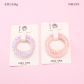 Small product photo - Boxed 2-Pack Colorful Plaid Coil Hair Ties. Option #1