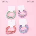 Small product photo - 3-Pack Crystal Charm Elastic Hair Ties. Option #1