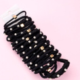 Small product photo - 3-Pack Black Beaded Elastic Hair Ties. Option #3