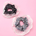 Small product photo - Korean Floral Lace Trim Scrunchie. Option #2
