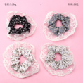 Small product photo - Korean Floral Lace Trim Scrunchie. Option #1