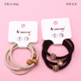 Small product photo - Boxed 3-Pack Coffee Wooden Bead Accessory Hair Tie. Option #1