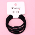 Small product photo - Boxed 4-Pack Black Hair Tie with Bead Accessories. Option #2