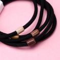 Small product photo - Boxed 4-Pack Black Hair Tie with Bead Accessories. Option #3