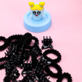 Small product photo - Energetic Little Policewoman Claw Hair Tie Set (Black). Option #2