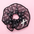 Small product photo - Boxed Mesh Print Bow Scrunchie (Random). Option #2