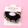 Small product photo - Boxed Black Floral Scrunchie. Option #2