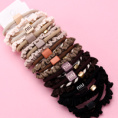Small product photo - Square 3-Pack Coffee Color Hair Tie Set. Option #3