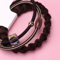 Small product photo - Dual Color 3-Pack Coffee Rhinestone Hair Tie Set. Option #2