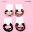 Small product photo - Dual Color 3-Pack Coffee Rhinestone Hair Tie Set. Option #1
