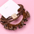 Small product photo - Korean Coffee Color 3-Pack Lace Hair Tie Set. Option #2