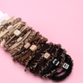 Small product photo - Korean Coffee Color 3-Pack Lace Hair Tie Set. Option #3