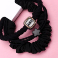 Small product photo - Coffee Letter Square Diamond Accessory Hair Tie Set (3pcs). Option #2