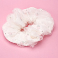 Small product photo - Boxed Double Layer Mesh Beaded Scrunchie. Option #3