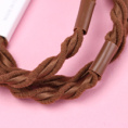 Small product photo - 3-Pack Milk Tea Color Ribbed Hair Tie. Option #2