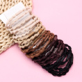 Small product photo - 3-Pack Milk Tea Color Ribbed Hair Tie. Option #3