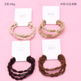 Small product photo - 3-Pack Milk Tea Color Ribbed Hair Tie. Option #1