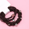 Small product photo - Coffee Bow Diamond Beaded Accessory Hair Tie (3pcs). Option #2