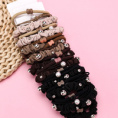 Small product photo - Coffee Bow Diamond Beaded Accessory Hair Tie (3pcs). Option #3