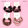 Small product photo - Coffee Round Diamond Beaded Accessory Hair Tie (1+1). Option #1