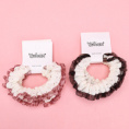 Small product photo - Basket PackHollow-outLeopard PrintLaceMini Scrunchie (2pcs) / 篮子装镂空豹纹花边小肠圈（2根）. Option #2