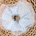 Small product photo - NewDouble LayerPlaidFloralScrunchie / 新款双层格子小花大肠圈. Option #3