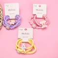 Small product photo - Square BeadCartoonAccessoryColorfulHair Tie (3pcs) / 四方珠卡通配件彩色皮筋（3根）. Option #2