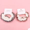 Small product photo - 2pcsLeopard PrintHollow-outChiffon-edgedMini Scrunchie / 两根豹纹镂空纱边小肠圈. Option #2