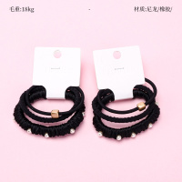 Product photo - 3-Pack Black Beaded Elastic Hair Ties