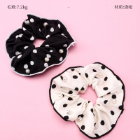 Product photo - Korean Beaded Polka Dot Large Scrunchie