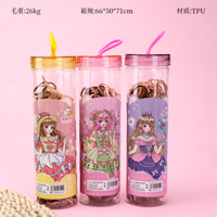 Product photo - MXM-269 Crystal Cap Long Tube Unbreakable Hair Tie (Coffee)