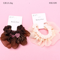 Product photo - Basket Solid Color Mesh Scrunchie (1+1)