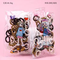 Product photo - Bagged Girls Plain Bamboo Node Hair Tie (Coffee)