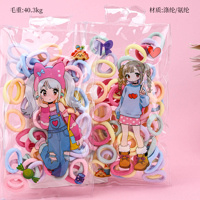 Product photo - Bagged Girls Plain Bamboo Node Hair Tie (Colorful)