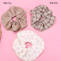 Product photo - BoxedCoffee ColorOverlock-edgedScrunchie / 盒装咖色系拷边大肠圈