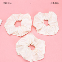 Product photo - ColorfulPolka DotBeaded边Scrunchie / 彩色波点钉珠边大肠圈