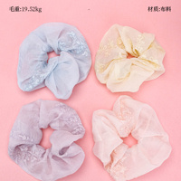 Product photo - ChiffonEmbroideredScrunchie / 雪纺刺绣大肠圈