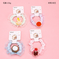 Product photo - Basket PackFruitAccessoryLaceMini Scrunchie / 篮子装水果配件花边小肠圈