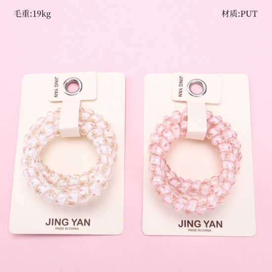 Large product photo - Boxed 2-Pack Sweet Floral Coil Hair Ties, 000000071. Option #1