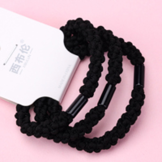 Large product photo - 3-Pack Black Jelly Bean Hair Ties, 000000079. Option #2