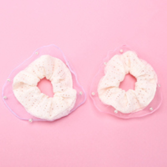 Large product photo - Mesh Edge Beaded Hollow Scrunchie, 000000090. Option #2