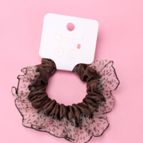 Large product photo - Boxed Single Leopard Mesh Beaded Scrunchie, 000000093. Option #2