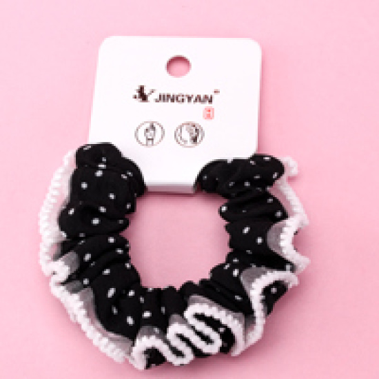Large product photo - Boxed Single Polka Dot Fabric Hair Tie, 000000098. Option #2