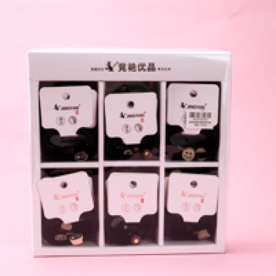 Large product photo - Boxed 2-Pack Black Matte Accessory Hair Tie, 000000107. Option #3