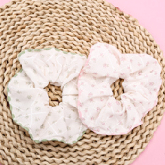 Large product photo - Shell Edge Floral Scrunchie, 000000109. Option #2
