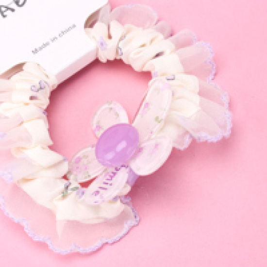 Large product photo - Basket Five-Petal Flower Accessory Small Scrunchie, 000000125. Option #3
