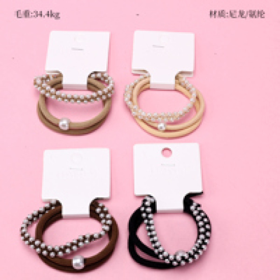 Large product photo - New 3-Pack Pearl Braid Hair Tie Set, 000000131. Option #1