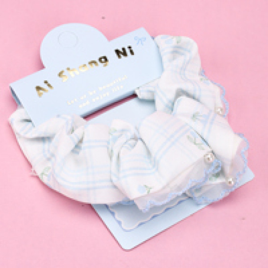 Large product photo - Boxed Spring Color Beaded Mesh Scrunchie, 000000135. Option #3