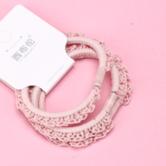 Large product photo - 3-Pack Colorful Ruffle Hair Tie, 000000141. Option #2
